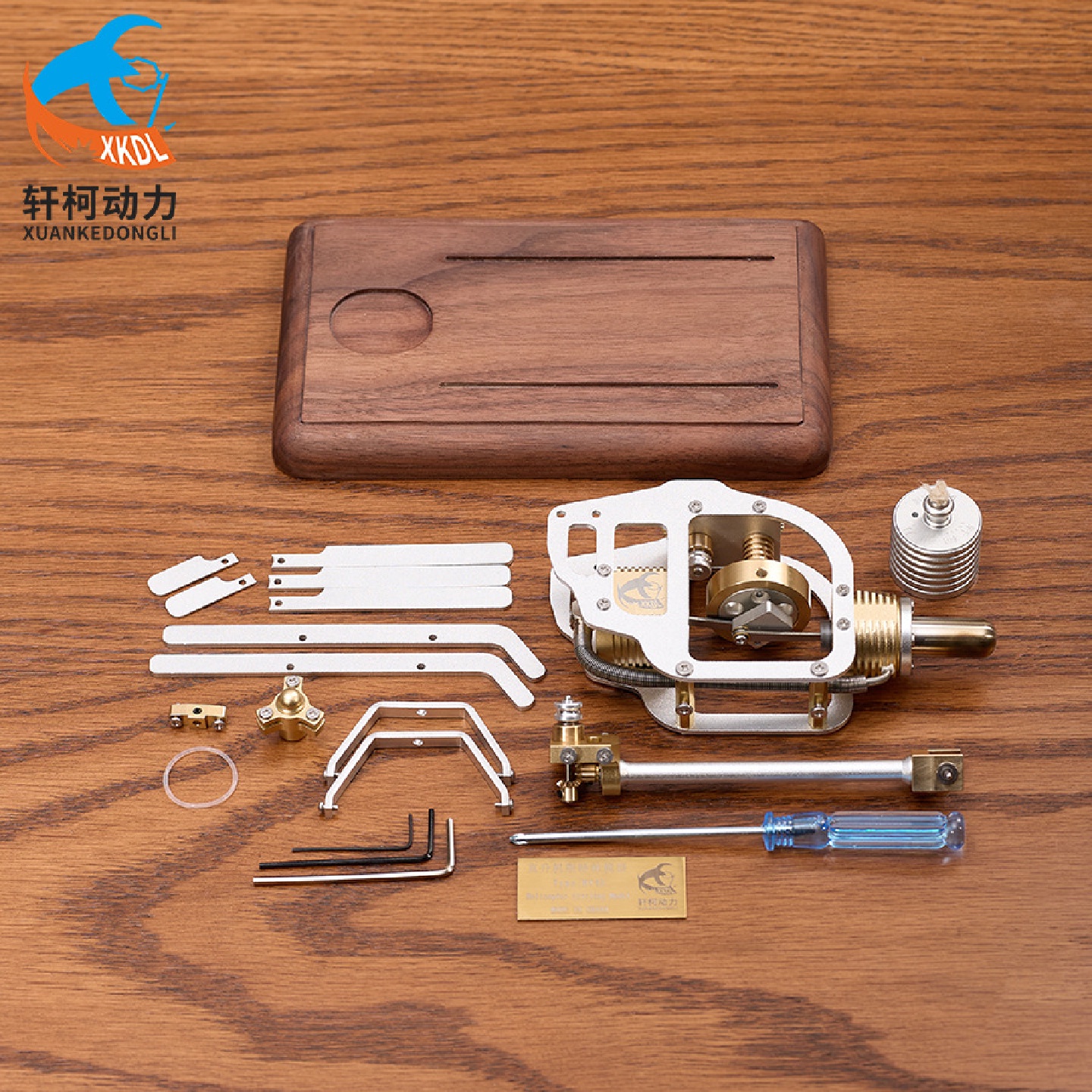 斯特林发动机直升机玩具模型微型引擎物理空气能燃机启动创意