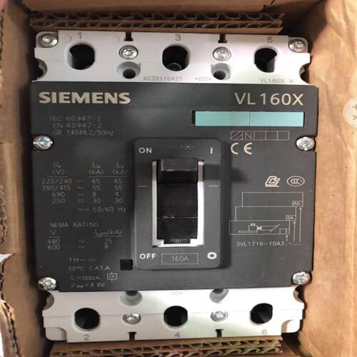 配件原装西门子VL160X 3P 160A断路器3VL1716-1DD30-0AA0 4议价