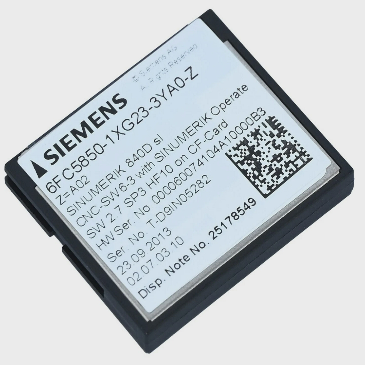 西门子6FC5850-1XG23-3YA0-ZSinumerik840D6FC5850-1XG23-3Y