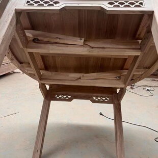 直径135高80cm新中式实木多功能圆桌白茬白胚白坯折叠免漆圆餐桌