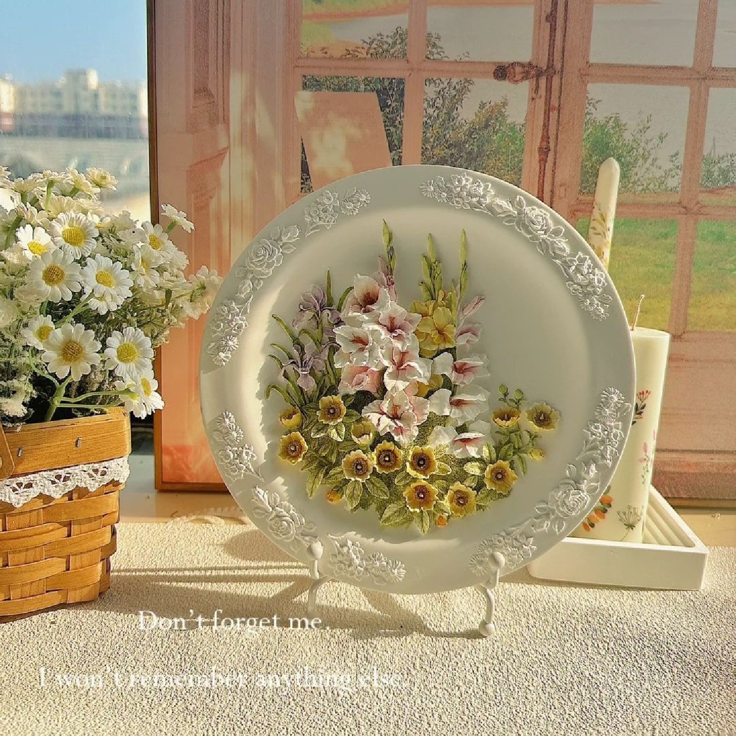 手工diy鸢尾花盘硅胶模具立体花盘浮雕花朵装饰首饰盘子石膏模具