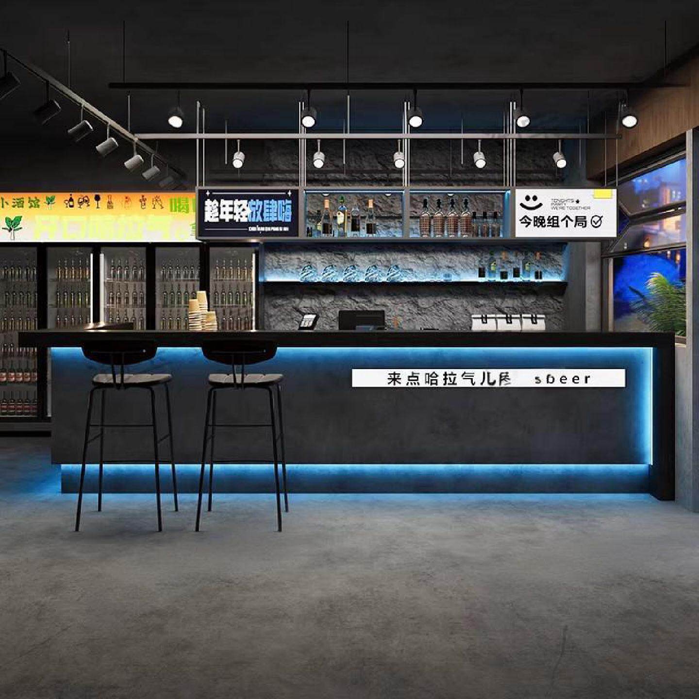 复古风酒馆酒吧吧台咖啡厅收银台奶茶店民宿前台文化石接待台定制