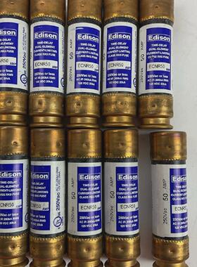 EDISON ECNR50 TIMEDELAY DUALELEMNT FUSE 50AMP 250VAC 125VDC