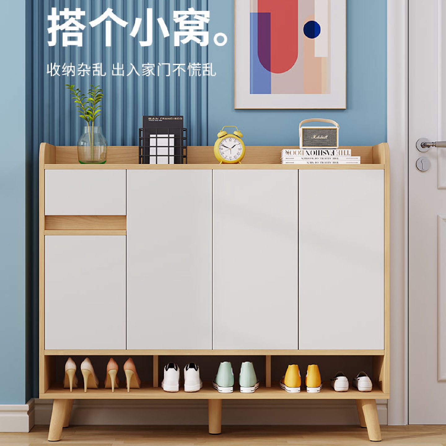 鞋柜家用门口简约现代新款小户型玄关柜大容量收纳阳台柜简易鞋架