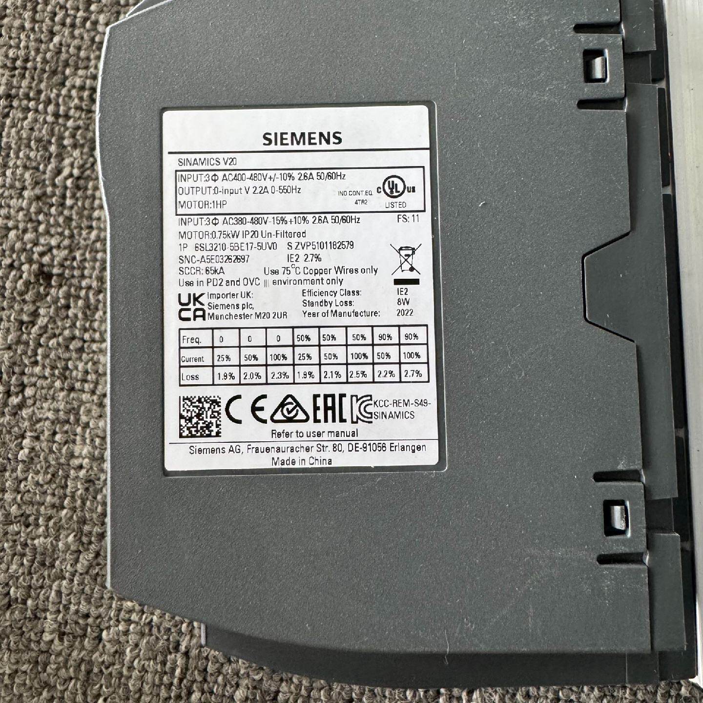 9新西门子SINAMICS V20变频器，型号6SL3210--议价商品