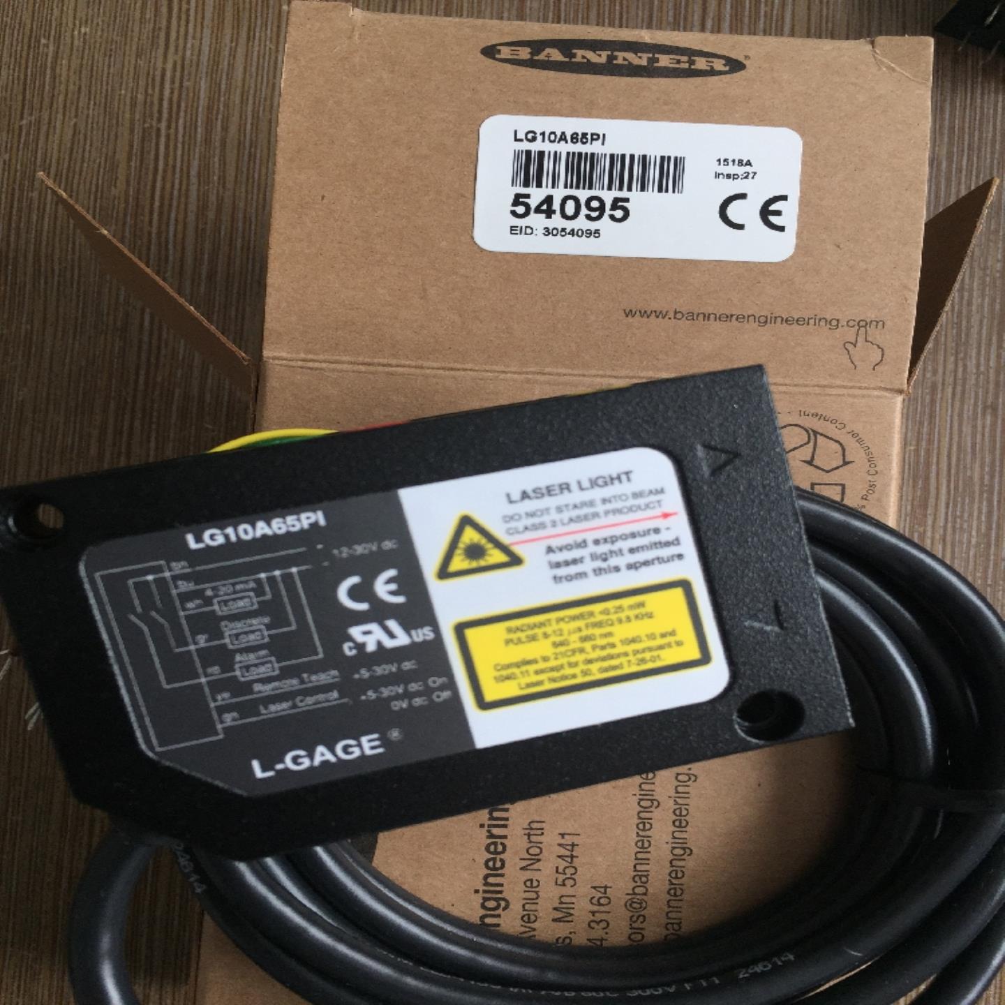 售前询价BANNER邦纳 LG10A65PI 激光位移感测器 LG10A65PIQ 详询