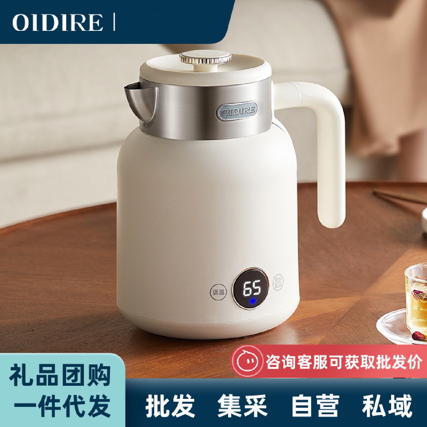 德国OIDIRE电热水壶家用新款304不锈钢全自动恒温开水保温烧水壶