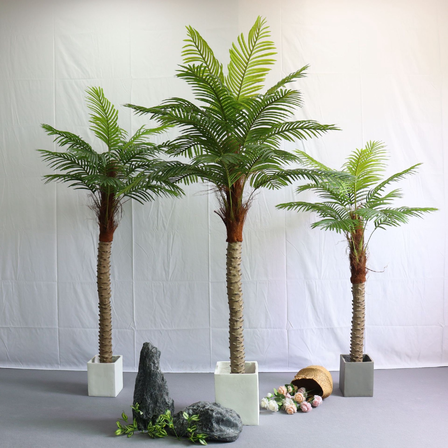 仿真棕榈树假树针葵树盆栽热带绿植室内外装饰仿真椰子树盆景摆件