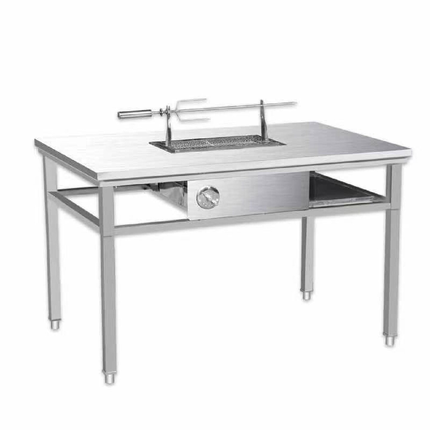 商用无烟不锈钢烧烤桌子自助木炭户外摆摊家用烤肉羊腿炉烤涮一体