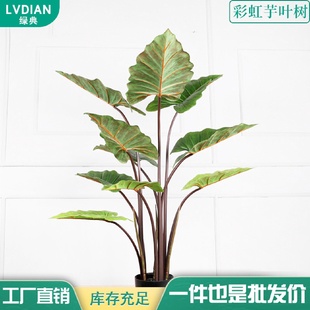 北欧仿真绿植芋叶树仿真树大型假植物盆栽家居仿真芋叶工厂