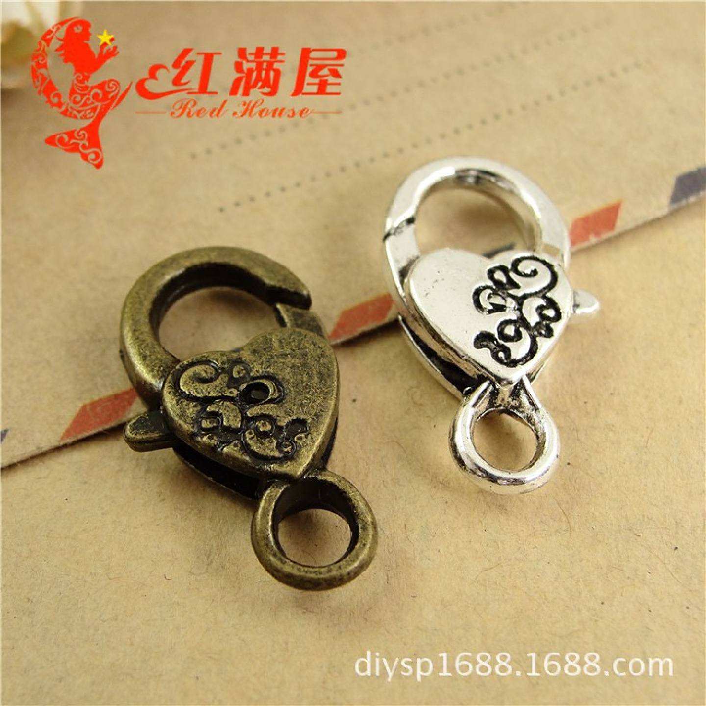 A1127两色可选3.1克复古龙虾扣手工DIY饰品配件批发店40个/包