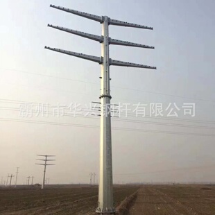 六回路钢管杆直线电力钢杆钢制电线杆高压钢管塔地脚螺栓批发