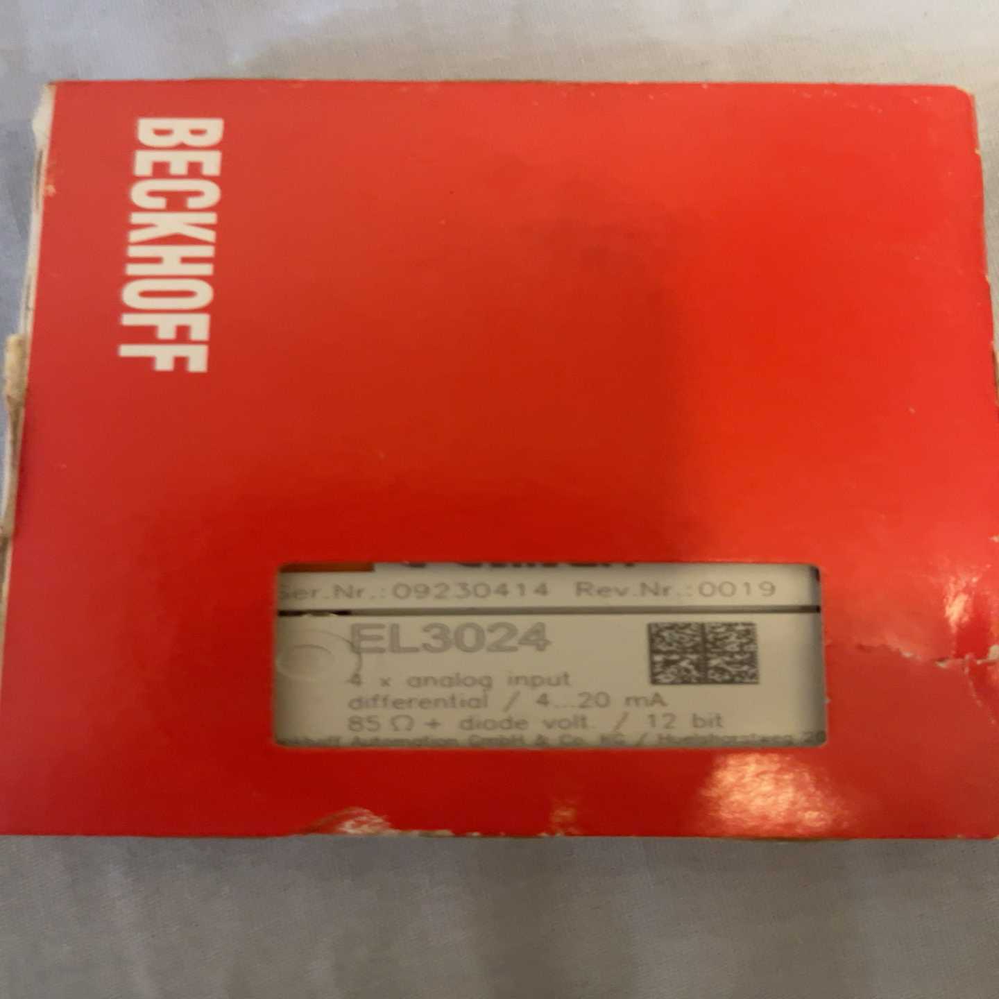 倍福EL3024全新原装正品，4路模拟输入，4-20mA差分--议价商品