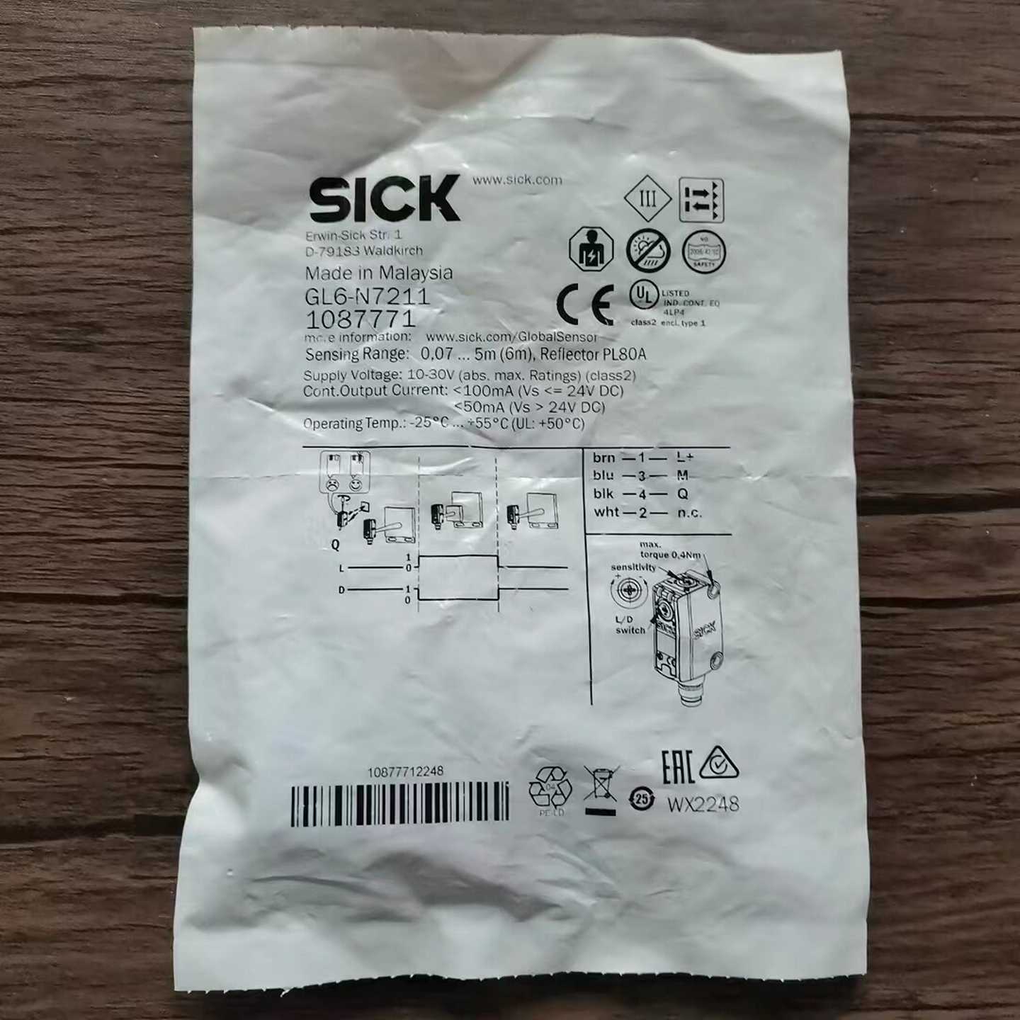 全新原装正品SICK西克GL6-N7211光电开关1