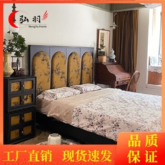 法式复古床中古床1.8米美式红橡木1.5双人主卧婚床高端全实木家具