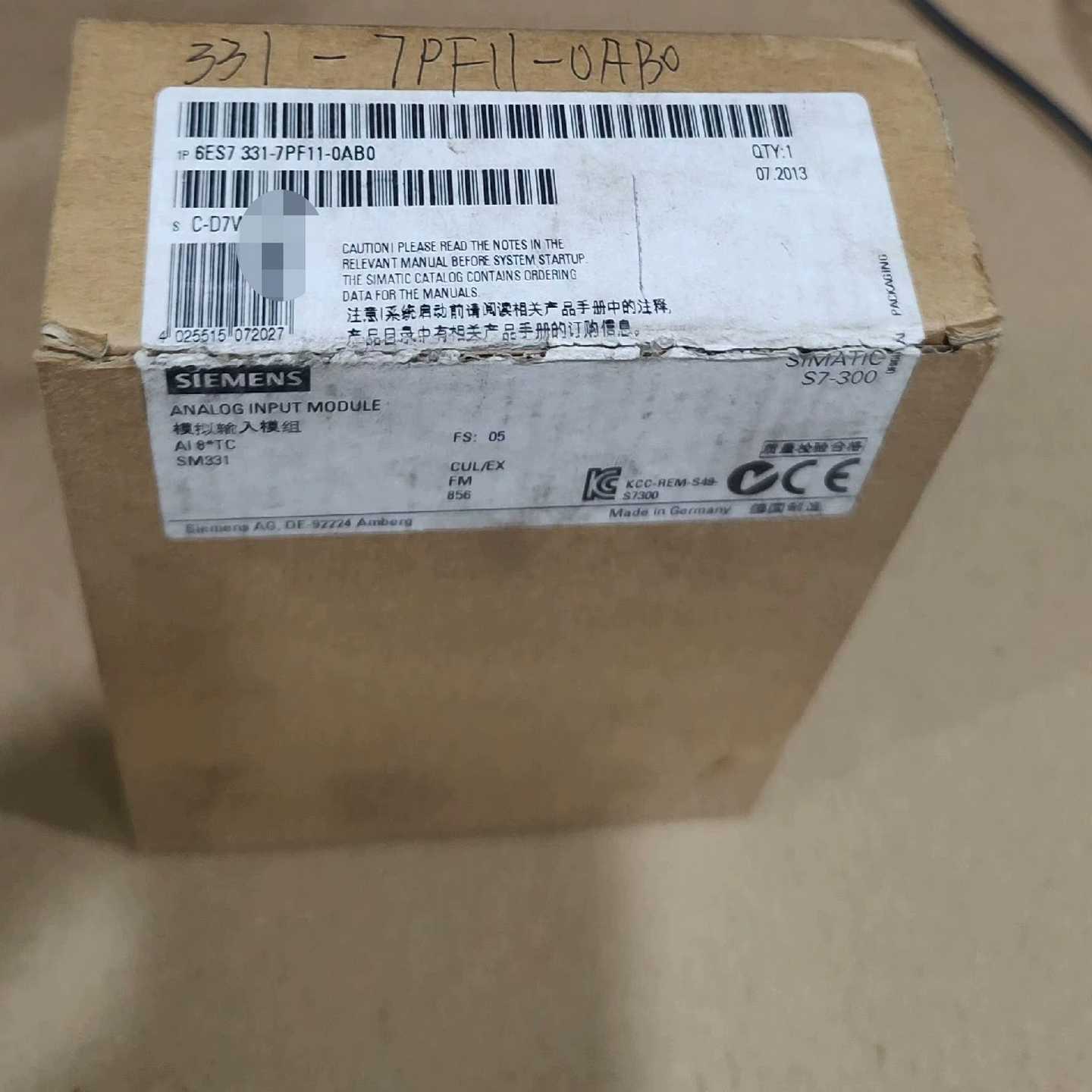 6ES7331-7PF11-0AB0，模拟输入模组，询价