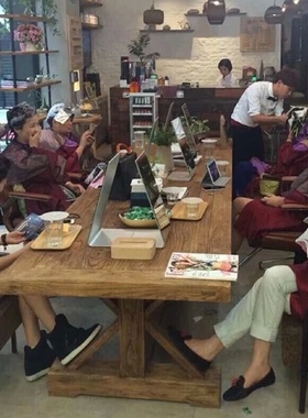 8V美式复古美发店镜台发廊烫染区镜台理发店镜子潮店烫染桌台式移