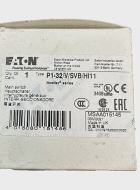 1pc x EATON P132VSVBHI11 MAIN SWITCH