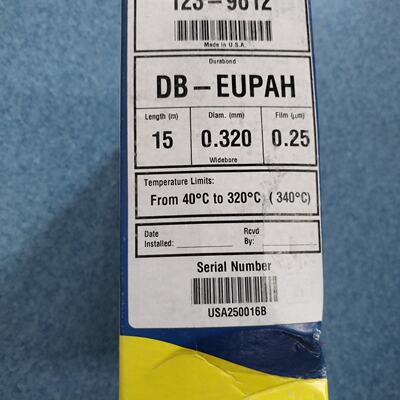 议价123-9612安捷伦色谱柱 DB-EUPAH色谱柱15m0.320mm 0.25μm全