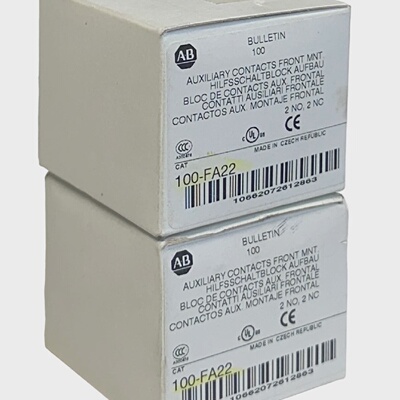 2 ALLEN BRADLEY 100FA22 B B BULLETIN 100 AUXILIARY CONTACTS