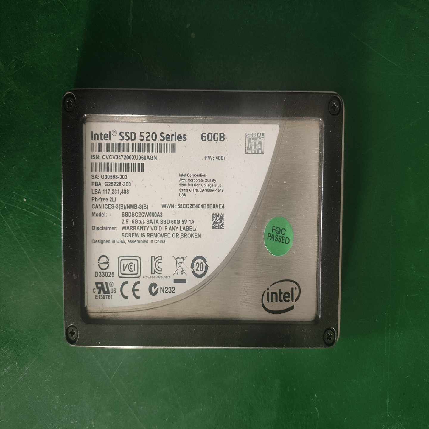 intel520固态60gSSD固态硬盘，2.5寸S-议价