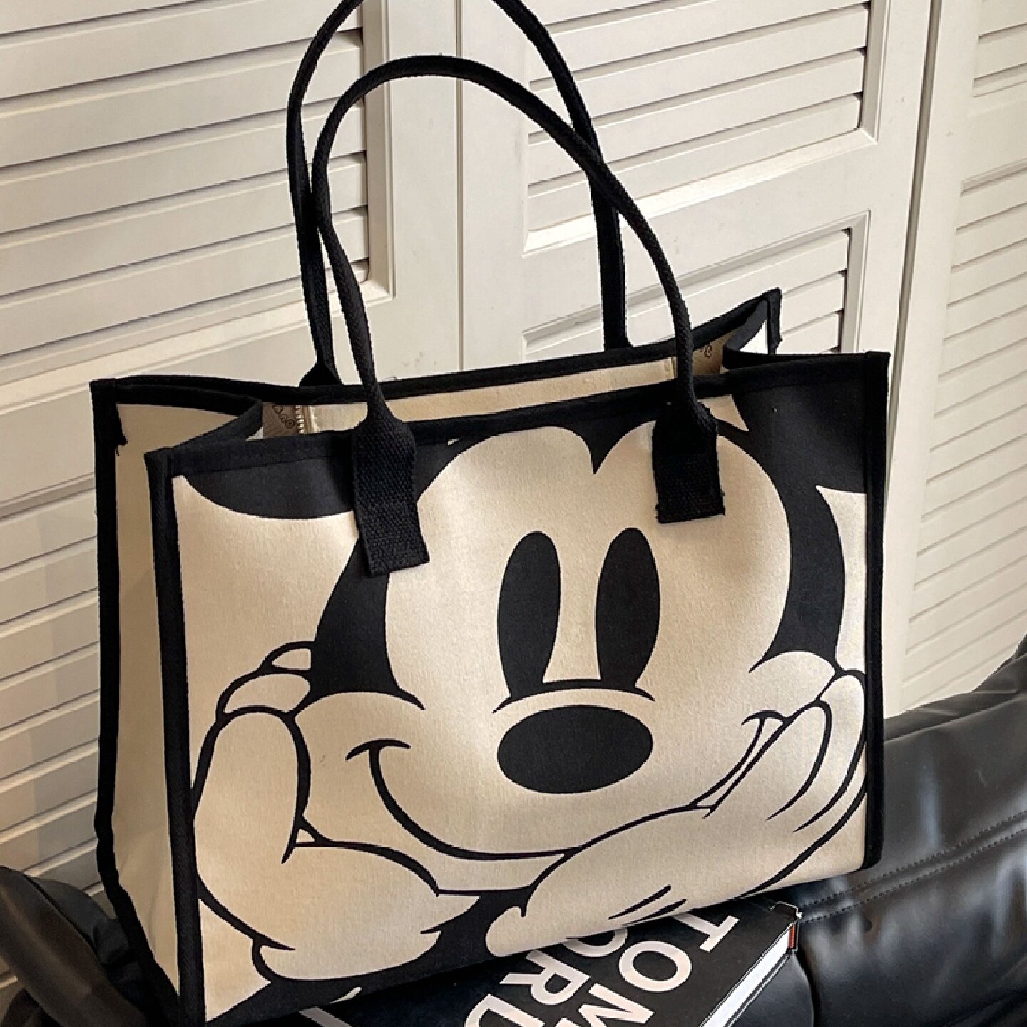 大容量帆布包女2025新款可爱卡通单肩托特包妈咪包外出旅行手提袋