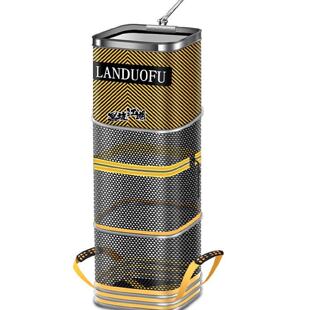 2025新款野钓专用鱼护加厚方形涂胶防挂不锈钢黑坑渔护包钓鱼网兜