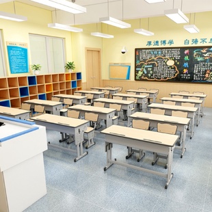 教室写字桌辅导班家用 双人课桌椅中小培训书桌学校儿童学习桌套装