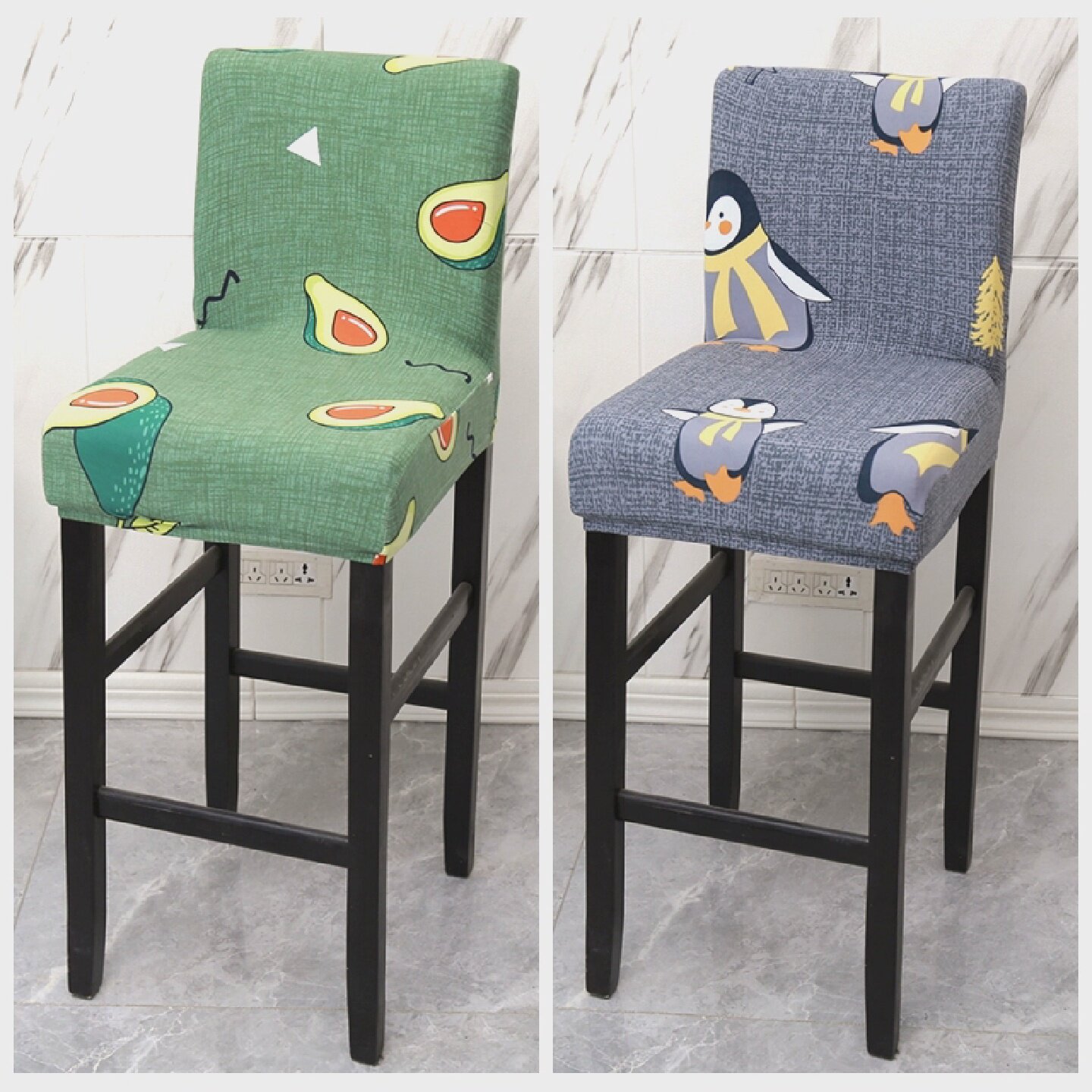 弹力万能矮背椅子套罩幼儿园学生课桌办公室会议高脚小板凳酒吧台