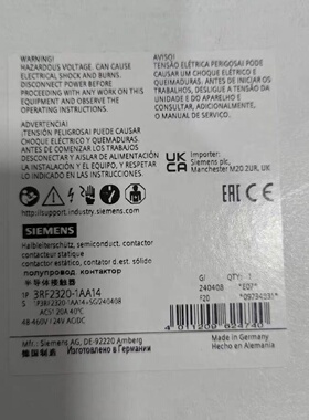 询价*3RF23201AA14接触器