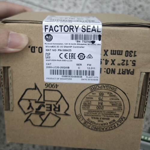 议价2080-LC20-20QWB，AB罗克韦尔Micro820系列EtherNet/IP控制器