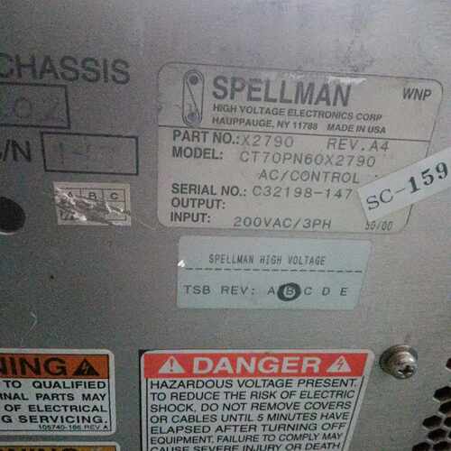 Spellman斯派曼高压发生器x2790具体咨格~询价