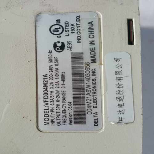 咨询-台达变频器VFD004M21A，0.4KW功率，230V三相