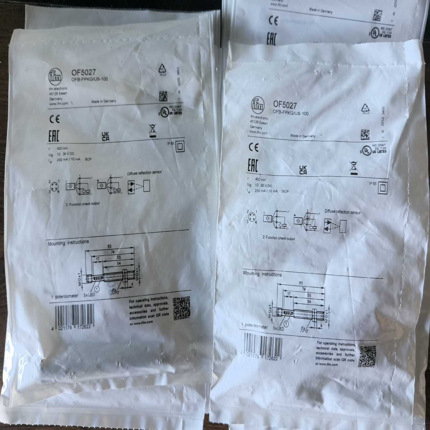 IFM德国易福门OF5027漫反射传感器年适用