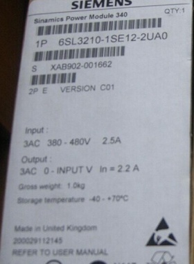 议价西门子S120变频器6SL32101SE1112131416172122233UA0