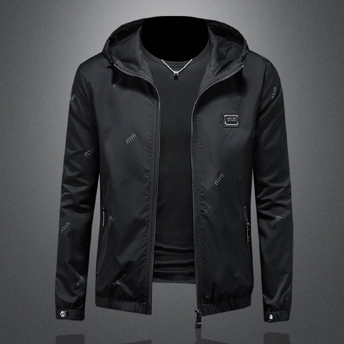 2026欧洲站高端刺绣连帽夹克男士春季新款轻奢休闲大码个性外套潮