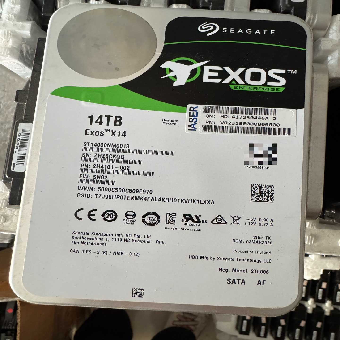 ST希捷企业级ST14000NM0018SATA14T硬询价