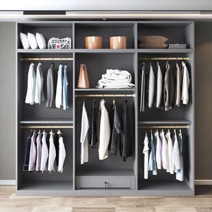 成品衣柜卧室家用极简开门实木颗粒板白色wardrobe收纳衣橱简约