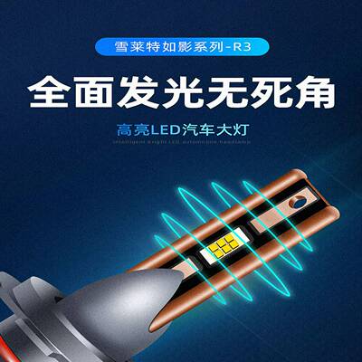 雪Led大灯汽车改装超亮白光H1H7H1190059012汽车灯泡110W