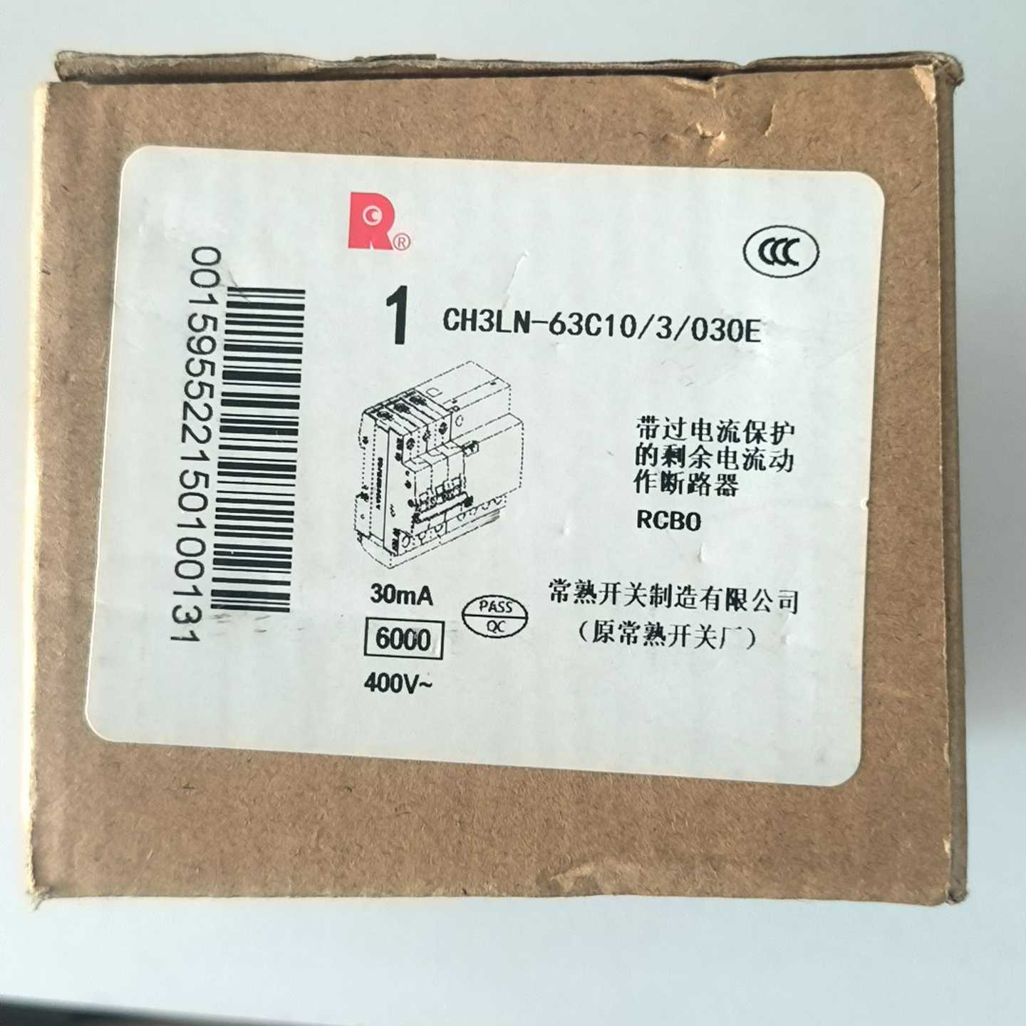 （议价）开关厂漏电保护器CH3LN-63C10/3/030E