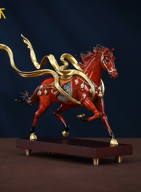 铜马到成功摆件舞动乾坤马办公室酒柜装饰品公司开业乔迁礼物