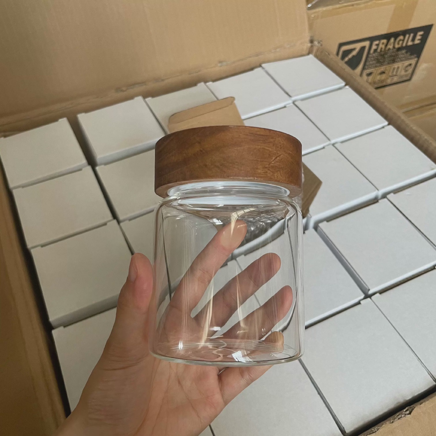 300ml高硼硅玻璃密封罐泡蜜罐高丽参蜜红参蜜木盖蜂蜜罐专用空瓶