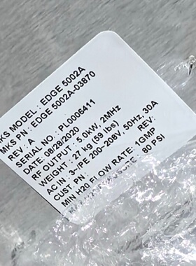 MKS射频电源EDGE5002A5kW大功率2MHz频率-议价