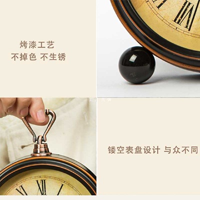 批发欧式复古床头表桌面小闹钟台式钟表摆件摆钟家用座钟客厅台钟