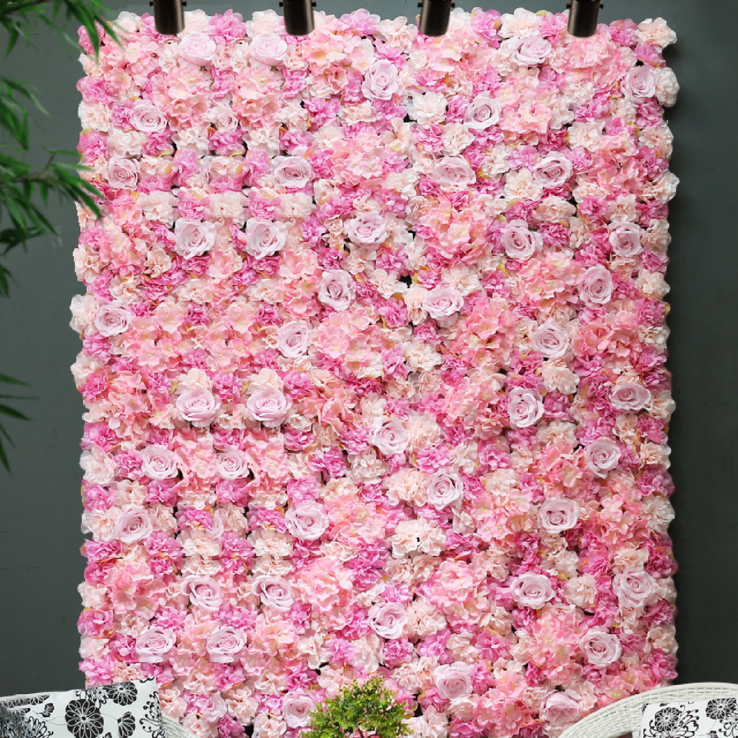 ins仿真花墙网红背景墙假植物墙道具装饰玫瑰花墙婚庆礼阳台创意