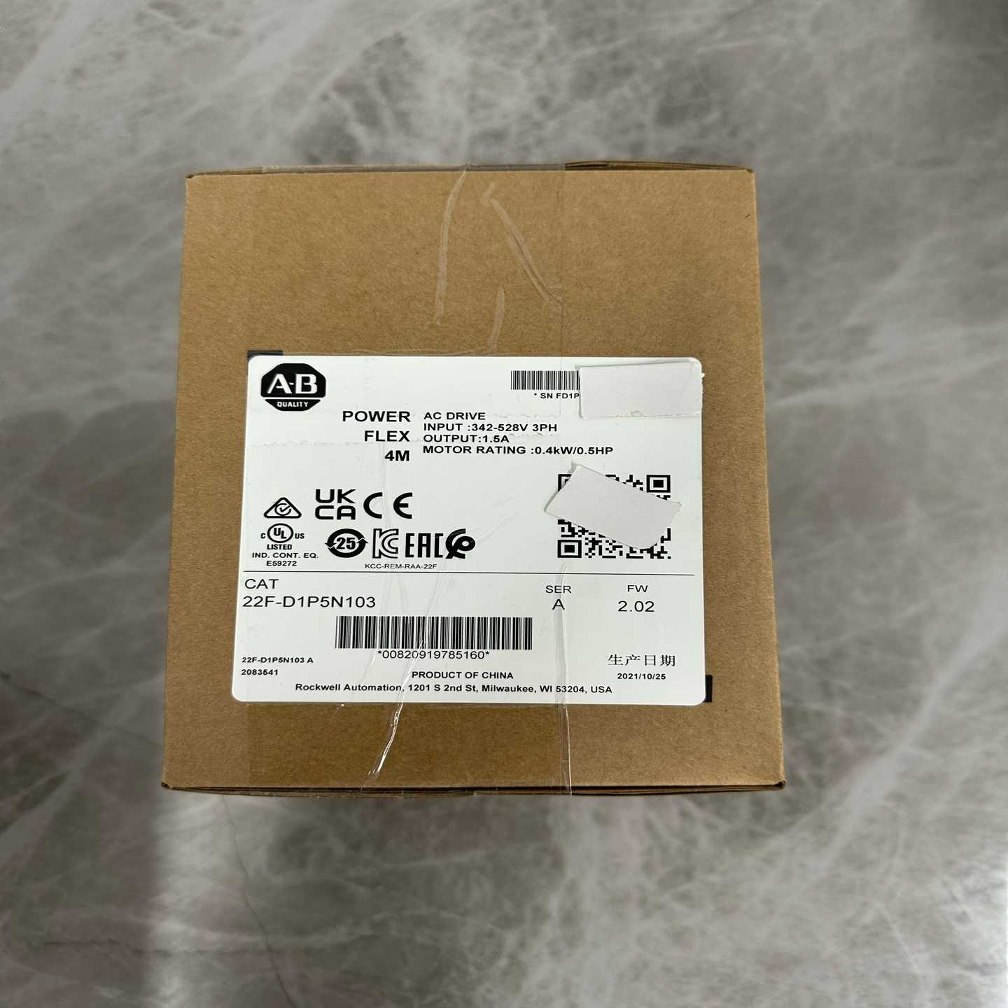 AB变频器22F-D1P5N103，实物图询价