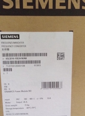 议价6SL32101SE260UA0西门子S120三相变频器30kW千瓦380480V