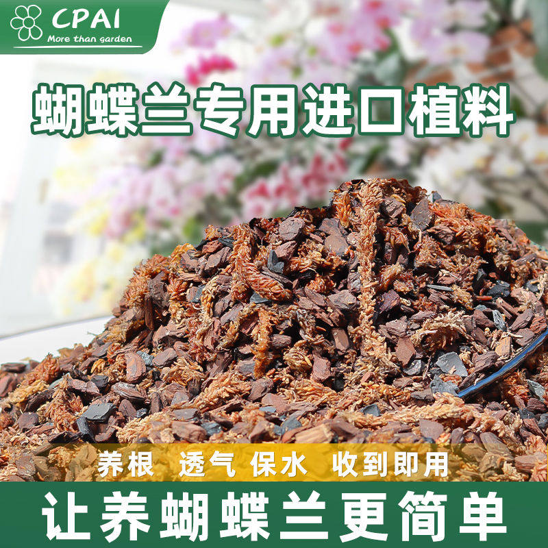 蝴蝶兰专用土兰花植料智利毛毛虫水苔新西兰进口松树皮混合型
