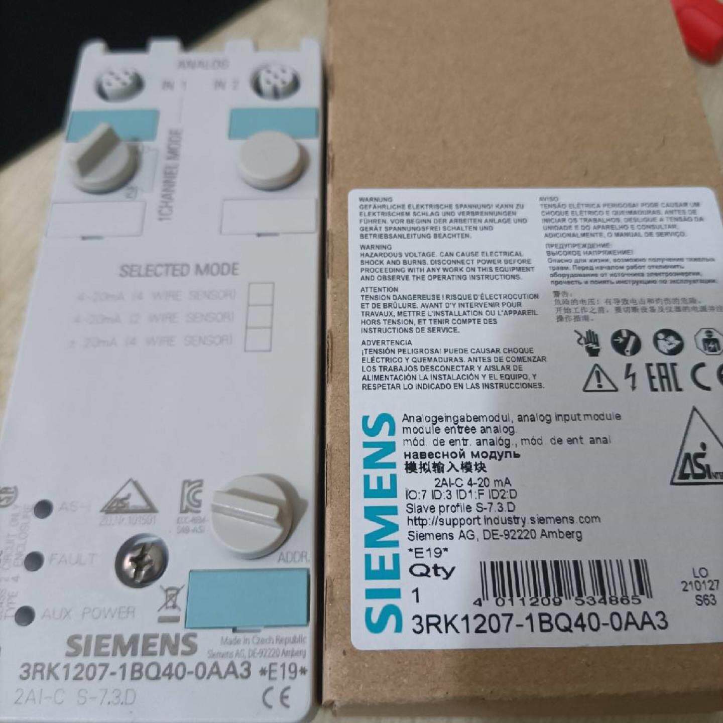 3RK1207-1BQ40-0AA3西门子模拟输入模块全新原装现货包邮