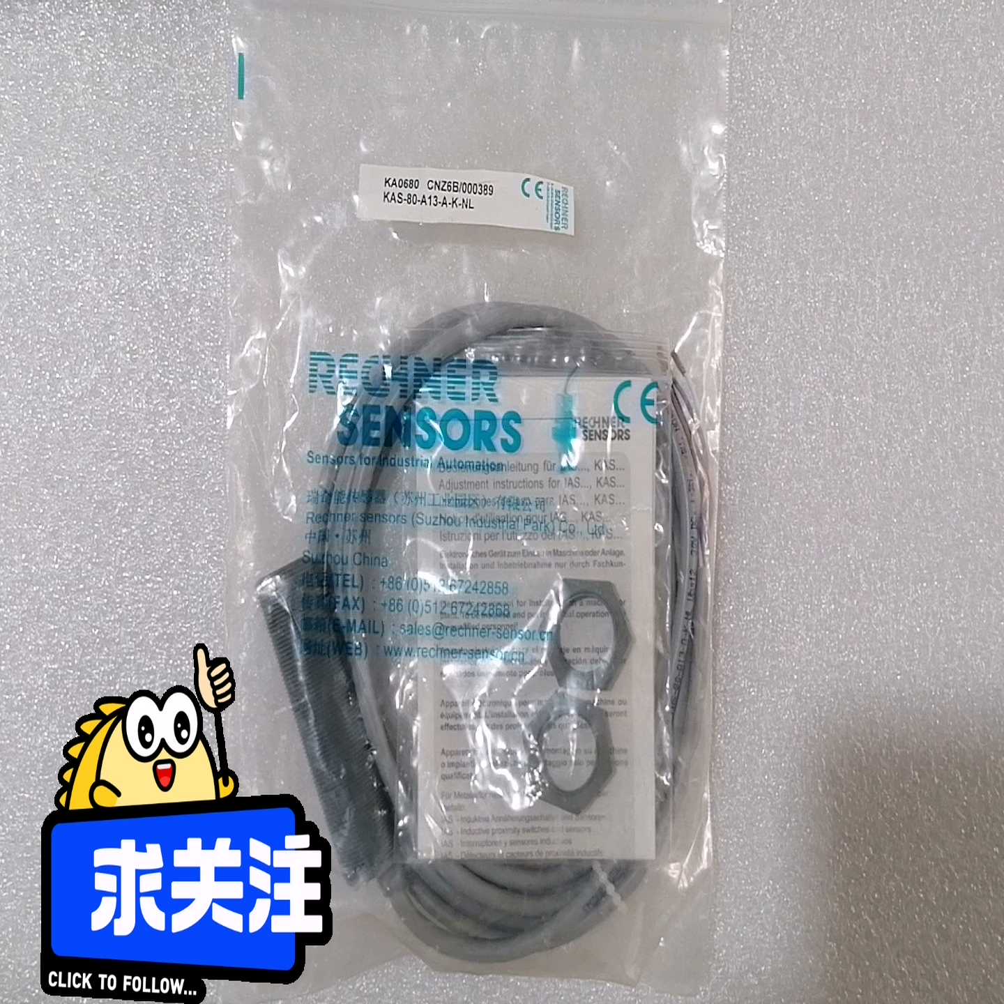RECHNER瑞奇能传感器KAS-80-A13-A-K-NL询价